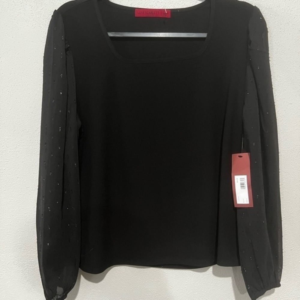 Love Scarlett Elegant Black long sleeve Blouse